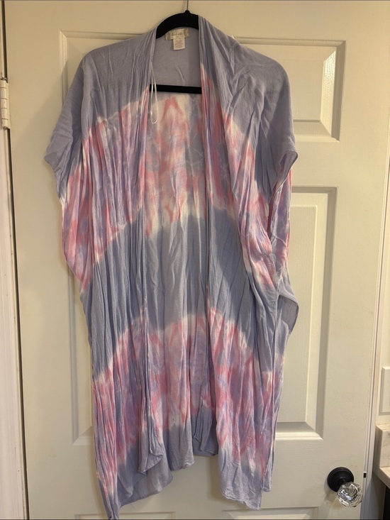 Altar'd State Tops - Altar'd State Lavender and Pink Tie-Dye Open Front Kimono